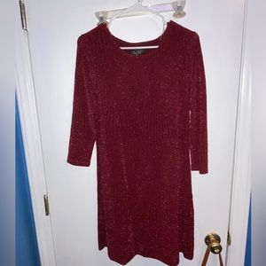 burgundy/red long sleeve dress